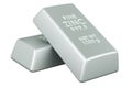 ZinÃÂ ingots, zink bars. 3D rendering Royalty Free Stock Photo