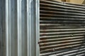 Zinc and aluminum sheets coexist the new and old