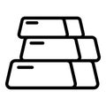 Zinc bars icon outline vector. Zn mineral Royalty Free Stock Photo