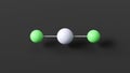 zinc chloride molecular structure, chlorides, ball and stick 3d model, structural chemical formula with colored atoms
