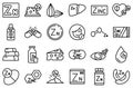 Zinc icons set outline vector. Mineral supplement