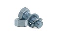 Zinc plated bolt, nut with flat and spring nut washers