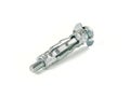 Zinc plated steel molly bolt, isolated, photo stacking