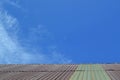 zinc roof, sky background Royalty Free Stock Photo
