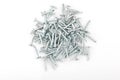 Zinc screws on a white background Royalty Free Stock Photo