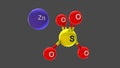 Zinc sulfate ZnSO4 3D Illustration