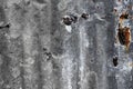 Zinc wall on the old and decaying Royalty Free Stock Photo