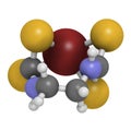 Zineb zinc organosulfur fungicide molecule. 3D rendering. Atoms are represented as spheres with conventional color coding:.