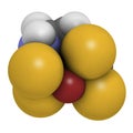 Zineb zinc organosulfur fungicide molecule. 3D rendering. Atoms are represented as spheres with conventional color coding:.