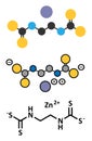 Zineb zinc organosulfur fungicide molecule