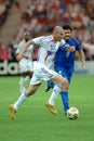 Zinedine Zidane , in action during the match Royalty Free Stock Photo