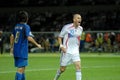 Zinedine Zidane screams during the game