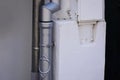 Zink water leader or downspout with transfer and cleanout access