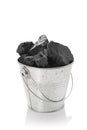 The zinked bucket with coal Royalty Free Stock Photo