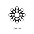 Zinnia icon. Trendy modern flat linear vector Zinnia icon on white background from thin line nature collection