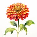 Detailed Watercolor Painting Of An Orange Flower On White Background Royalty Free Stock Photo