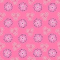 Zinnia Lace-Flowers in Bloom, Seamless Repeat Pattern