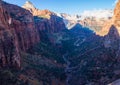 Zion Canyon from canyon overlook trail Royalty Free Stock Photo