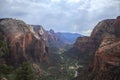 The Zion Canyon seen form Angel`s Landing point Royalty Free Stock Photo