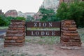 Zion Lodge sign in Zion National Park, Utah Royalty Free Stock Photo