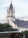 Zion Lutheran Church, Garden District, New Orleans with streetcar