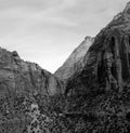 The Zion National Park as one of the most spectacular and popular national park, Black and White