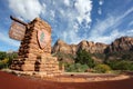 Zion National Park entrance sign Royalty Free Stock Photo