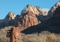 Entrance sign at Zion National Park Royalty Free Stock Photo