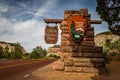 Zion National Park Entrance Sign Royalty Free Stock Photo