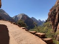 Hike to Angels Landing, zion national park, utah Royalty Free Stock Photo