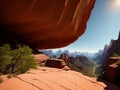 Zion National Park Incorporate a foreground element made with generative ai