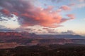 Zion National Park Mountains at Sunset with Storm Clouds Royalty Free Stock Photo