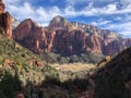 Zion National Park mountains and valley. Royalty Free Stock Photo