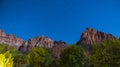 Zion national park at night with star,utah,usa. Royalty Free Stock Photo