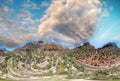 Zion National Park panoramic aerial view at sunset, Utah Royalty Free Stock Photo