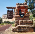 Zion National Park sign entrance in Utah Royalty Free Stock Photo