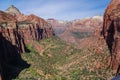 Zion National Park - Tranquil Canyon Landscape seen from the Zion Overlook hiking trail Royalty Free Stock Photo