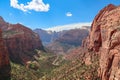 Zion National Park - Tranquil Canyon Landscape seen from the Zion Overlook hiking trail Royalty Free Stock Photo