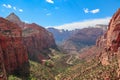 Zion National Park - Tranquil Canyon Landscape seen from the Zion Overlook hiking trail Royalty Free Stock Photo