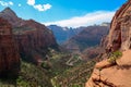 Zion National Park - Tranquil Canyon Landscape seen from the Zion Overlook hiking trail Royalty Free Stock Photo