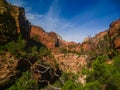 Zion National Park - Tranquil Canyon Landscape seen from the Zion Overlook hiking trail Royalty Free Stock Photo