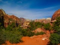 Zion National Park - Tranquil Canyon Landscape seen from the Zion Overlook hiking trail Royalty Free Stock Photo