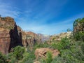 Zion National Park - Tranquil Canyon Landscape seen from the Zion Overlook hiking trail Royalty Free Stock Photo