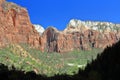 Zion National Park with Virgin River Canyon from Emerald Pools, Southwest Desert Landscape, Utah