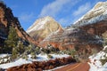 Zion National Park in Winter: Views of Highway 9 towards Kanab, Uth Royalty Free Stock Photo