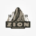 Zion vintage logo vector symbol illustration design Royalty Free Stock Photo