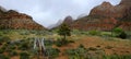 Zions Canyon with Rain Clouds Storms