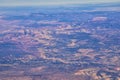 Zions National Park in Utah, Aerial view from airplane of abstract Landscapes, peaks and canyons by Saint George, United States of