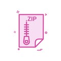 ZIP application download file files format icon vector design Royalty Free Stock Photo