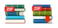 ZIP books stacks icons Royalty Free Stock Photo